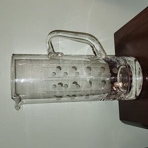 Vintage Etched Cocktail Pitcher EUC
